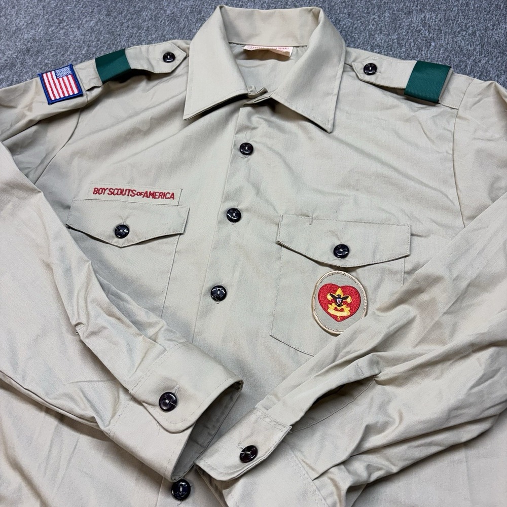 Vintage Boy Scouts of America BSA Official Men's Uniform Shirt Sz Large 16-16.5
